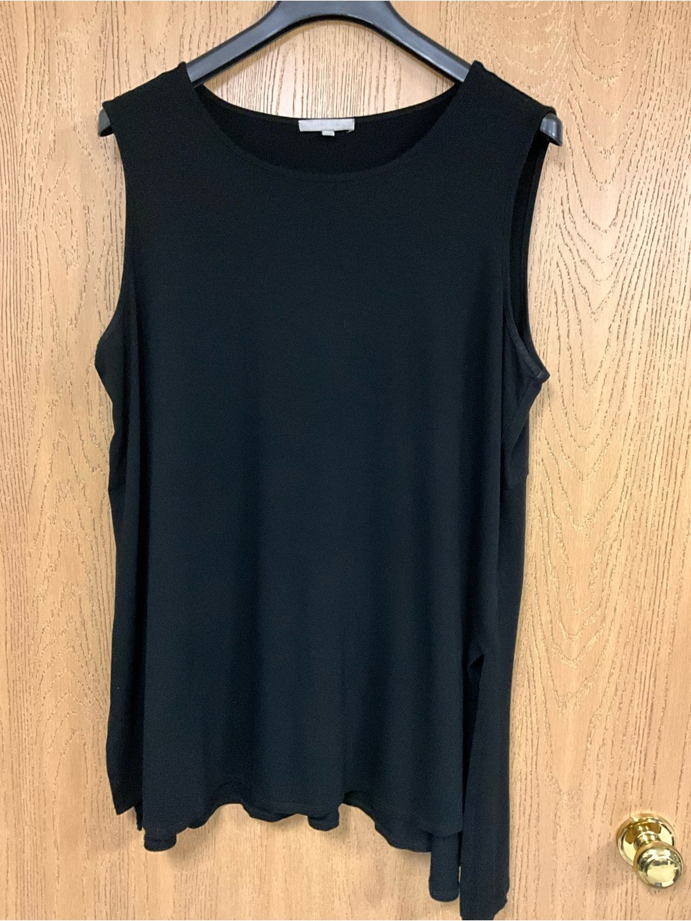 Joan Vass Black Sleeveless Tank Top